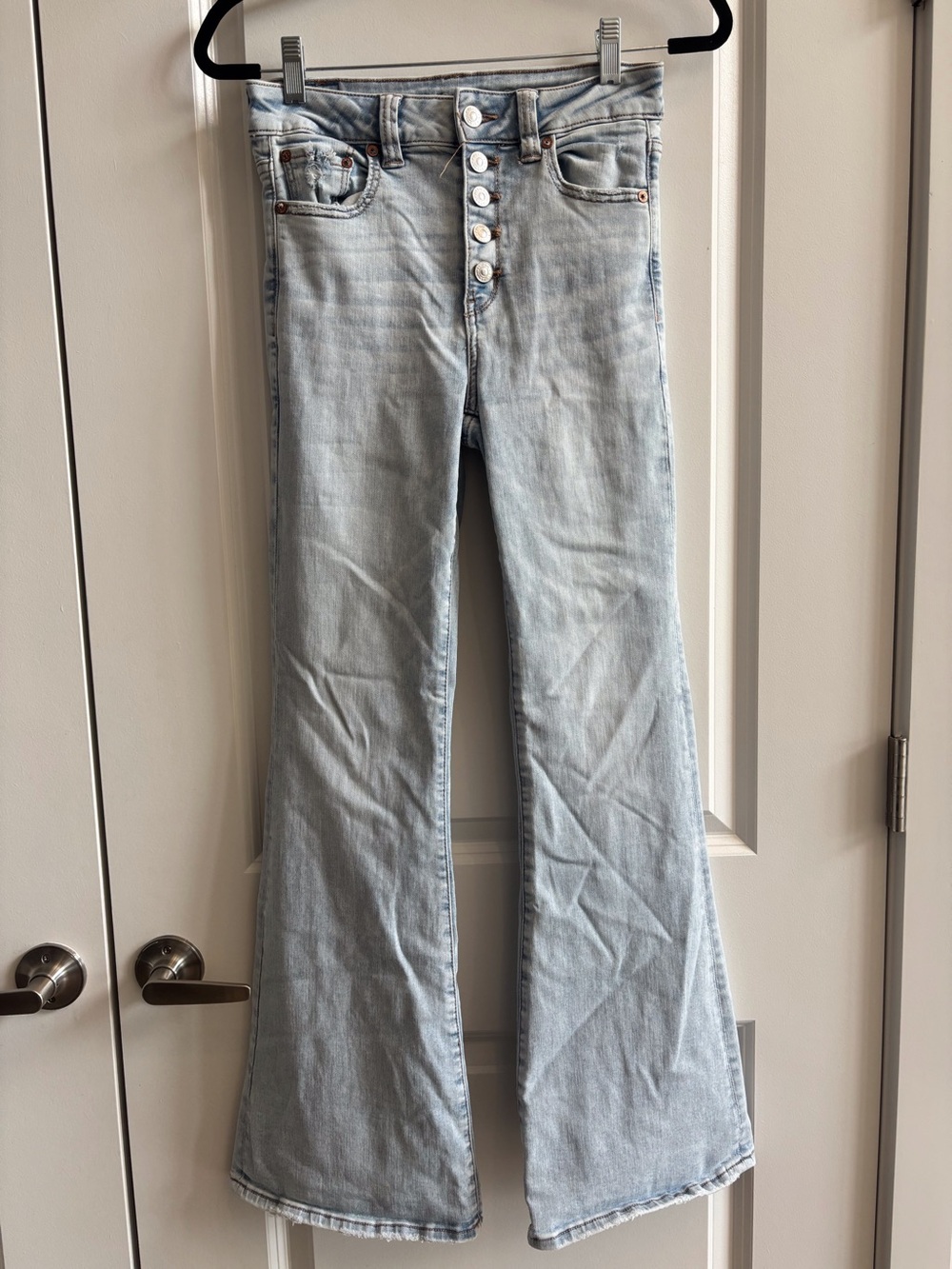 American Eagle Outfitters Light Wash High-Rise Flare Jeans